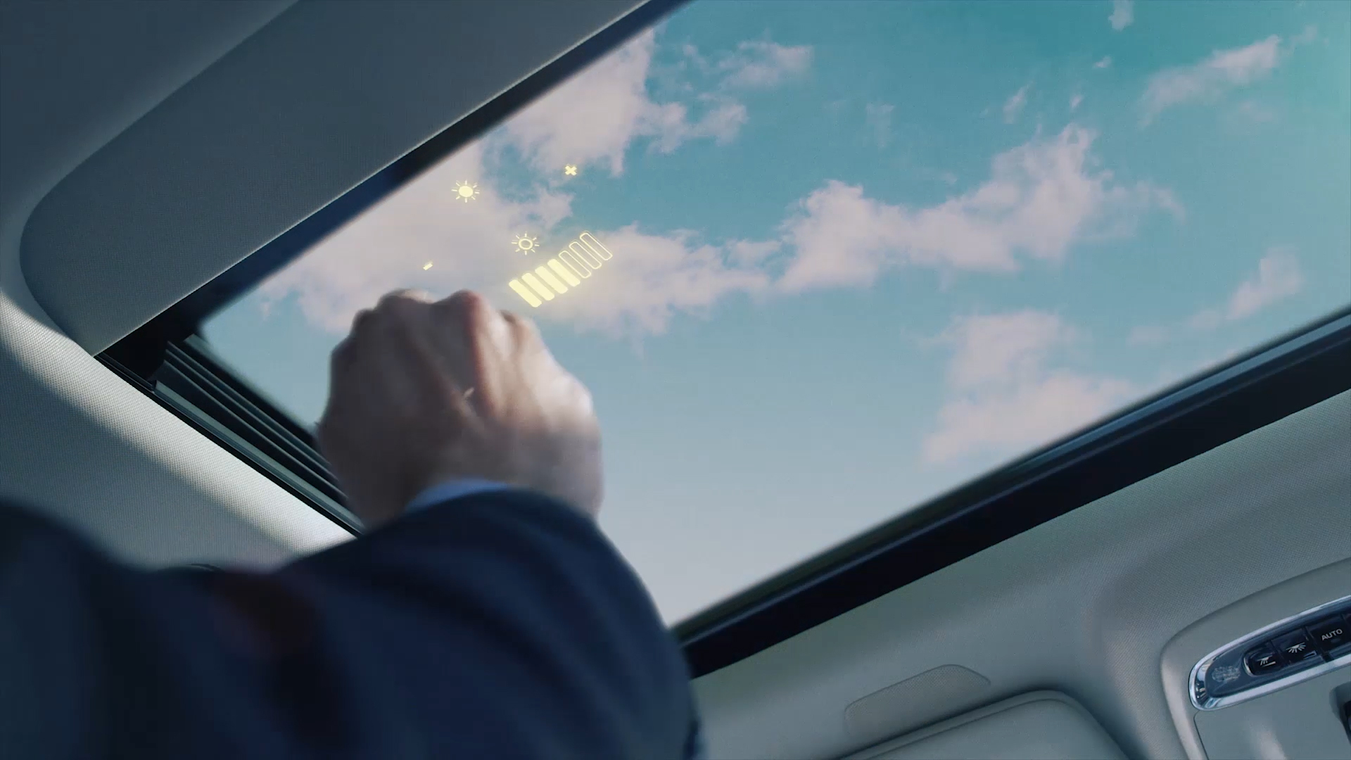 Inglass displays for improved automotive safety